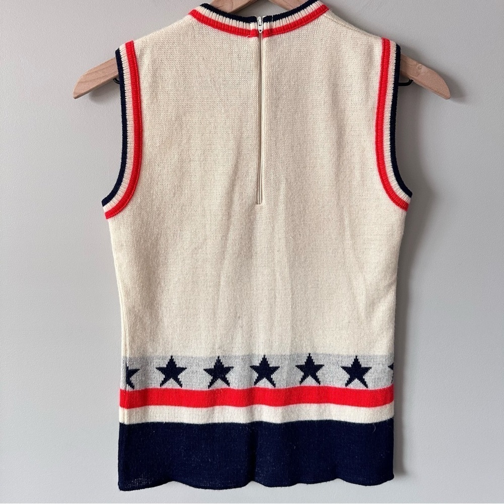 Vtg Jonathan Logan Wool Blend Nautical Sweater Vest Sz XS Coastal Grandma Preppy - Picture 9 of 15